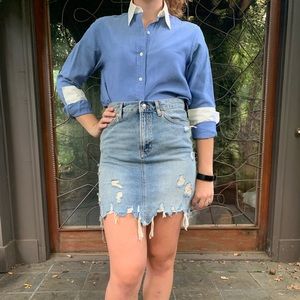 Brooks Brothers cerulean blue button up blouse